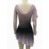 tanie Suknie do łyżwiarstwa figurowego-Sukienka łyżwiarska Damskie Dla dziewczynek Bruslení Sukienka Brudny róż Niejednolita całość Otwórz Wróć Siateczka Wysoka elastyczność Szkolenie Zawody Odzież łyżwiarska Klasyczny Kryształ / Kryszta