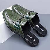 Недорогие Мужские клоги и мюли-Мужские красные лоферы из искусственной кожи, с текстурой под крокодиловую кожу, без шнурков, элегантная свадебная обувь, для торжественных случаев.