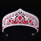 abordables Tiaras &amp; Couronnes-Couronnes Coiffe Alliage Mariage Anniversaire Élégant Mignon Avec Strass Casque Couvre-chef