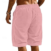 economico Pantaloncini casual-Per uomo Shorts Pantaloncini casual Pantaloncini di velluto a coste Pantaloncini strutturati Tasca Elastico in vita Tinta unica Semplice Comodità Traspirante Lunghezza al ginocchio Casuale All'aperto