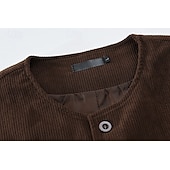 economico Gilet da uomo-Per uomo Gilet in velluto a coste Gilet Quotidiano All'aperto Vintage Primavera Autunno Tasca Bottoni Nylon Confortevole Semplice Monopetto Un Bottone Scollo a V Vestibilità regolare Nero Blu marino