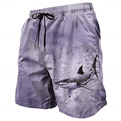 economico Retro Vintage &amp; Etica-Per uomo Squalo Creature marine Trama grunge Costumi da bagno Pantaloncini da mare Pantaloncini da Surf Misura del girovita medio Retrò Vintage All'aperto Vacanza Abbigliamento Quotidiano Tasche