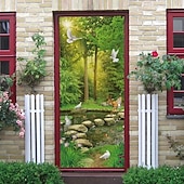 abordables Bannières de Garage et de Porte-Bannière 3D représentant une vieille ruelle, des escaliers en pierre, une vue de rue méditerranéenne, un rideau de porte réaliste et pittoresque, idéal pour la décoration de votre porte d'entrée.