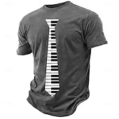  Hombre Piano Argot divertido Camiseta Manga Corta Camiseta Impresión 3D Cuello Barco Camisa Moda Diario Diario Calle Azul Piscina Negro Verde Trébol Verano Primavera Ropa S M L XL XXL XXXL