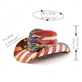  250° anniversario USA Retrò Vintage Far West Cappello da Cowboy Cappello da cowgirl Cowgirl Cowboy Cowboy del West Costume Unisex Mascherata 4 Luglio Feste Giorno dell'Indipendenza Adulti Cappello