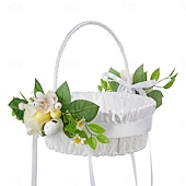 billige Originale leker-2-pakke påske fruktkurver vårutflukt håndholdt blomsterkurv vestlig stil bryllup blomsterdreng sprer blomsterkurv veving bryllup godteriblomstkurv