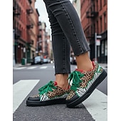 preiswerte Damen-Sneaker-Neonfarbene Sneaker mit Leopardenmuster für Damen – auffällige Plateau-Sneaker mit Zebrastreifen in kräftigen Farben – einzigartige, künstlerische Streetwear-Schuhe für urbane Festivals