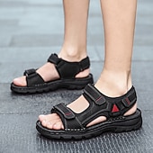 billige Utendørs sandaler-Brune herresandaler med borrelås, fritidssko for utendørs bruk, perfekt for sommerferier og stranddager