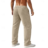 preiswerte Freizeithosen-Herren Hose Cordhose Baggy-Hosen Freizeithose Kordelzug Gerader Schnitt Einfarbig Komfort Volle Länge Täglich Outdoor Streetwear Urlaub Mode Blau Schwarz Mikroelastisch