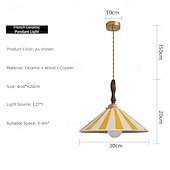 رخيصةأون تصميم الطبل والمخروط-30 cm تصميم الجزيرة أضواء معلقة خزفي ستايل حديث مطلي طلاء ملون عتيق 110-240 فولت