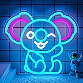 levne Dekorativní světla-Neonový nápis se zvířaty, stmívatelné neonové nástěnné světlo napájené z USB do ložnice, obývacího pokoje, herny, dětského pokoje, pánské jeskyně, roztomilá liška kapybara koala neonová dekorace,