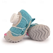 Недорогие Ботинки и защитники лап-2 регулируемые по размеру собачьи ботинки с застежкой-кнопкой - водостойкие &amp;Летние сапоги из сетчатого материала, нескользящая подошва для паркетных полов, дышащая защита лап, для мелких и средних