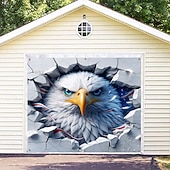 olcso 250. évforduló-USA 250. évfordulós garázsajtó borítás 3D optikai illúzió kopasz sas feje 2D nyomtatásból repedt fal háttér design hazafias dekoráció félötszázados évforduló ünneplésre július 4-én