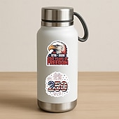  55 патриотических наклеек к 250-летию независимости, виниловые водонепроницаемые наклейки с американским флагом для бутылок с водой, украшения для ноутбуков ко Дню независимости 4 июля.