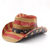  250. rocznica USA Retro / vintage Dziki Zachód Kowbojski kapelusz Strój na bal maskowy Dla obu płci Bal maskowy 4 lipca Impreza Dzień Niepodległości Dla dorosłych Kapelusz Na każdy sezon