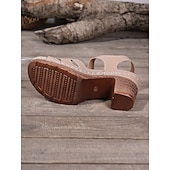 cheap Women-Women's Elegant Wedge Sandals with Buckles - Comfortable Vacation Footwear for Island and Cruise Vacations