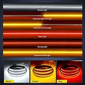 olcso vízálló szalaglámpák-teherautó hátsó ajtó lámpája, teherautó hátsó ajtó rúdja háromsoros LED-szalag piros fékfehér hátrameneti szekvenciális borostyánsárga irányjelzőkkel, villogó fényekkel