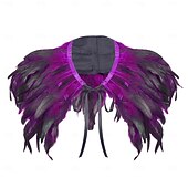 baratos Acessórios-Acessórios de Carnaval 2026 Rio Carnival Samba Xale de Plumas Vermelhas para Mulheres com Laço de Fita Brasil Fantasia de Performance Festival