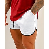 baratos Calções de corrida-Homens Shorts de Corrida Calções atléticos Shorts de Academia Com Cordão Bolsos Cintura elástica Calção Casual Ao ar livre Férias Verão Secagem Rápida Leve Macio Treino de Ginástica Treinamento Ativo