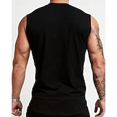 billiga Löpar-T-shirts och linnen-Herr Bokstav Träningströja Linne för jogging Gymlinne Sommar Vår Höst Ärmlös Snabb tork Kompression Fuktabsorberande Gymträning Aktiv träning Träning Svart Vit Guld Sportkläder Sportkläder