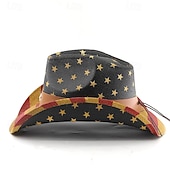  250. rocznica USA Retro / vintage Dziki Zachód Kowbojski kapelusz kowbojka Kowboj West Cowboy Strój na bal maskowy Dla obu płci Bal maskowy 4 lipca Impreza Dzień Niepodległości Dla dorosłych Kapelusz