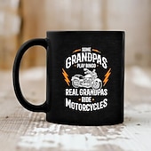 Χαμηλού Κόστους Κούπες &amp; Φλυτζάνια-αστεία κούπα δώρου "μερικοί παππούδες παίζουν μπίνγκο, οι πραγματικοί παππούδες οδηγούν μοτοσικλέτες" μαύρο κεραμικό φλιτζάνι καφέ, τέλειο δώρο για παππούδες που αγαπούν τις μοτοσικλέτες, ιδανικό για
