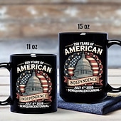 Недорогие Кружки и чашки-Патриотическая кружка к 250-летию Соединенных Штатов, керамическая кофейная кружка к полувековому юбилею, 1776-2026 Америка 250, подарок на День независимости 4 июля для мужчин и женщин, для