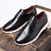 baratos Sapatos Oxford-Tênis casual masculino marrom – design elegante e confortável com cadarço, ideal para casamentos e eventos informais.