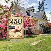 cheap America 250-US 250th Anniversary Garden Flag Vintage Style America 250 Flag Design Commemorative 1776-2026 Yard Decoration for Patriotic Celebration Semiquincentennial 4th of July Independence Day