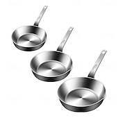 cheap Cooking Utensils-316 Stainless Steel Mini Egg Pan with Pour Spout, Small Omelet Skillet for Butter and Sauces, Compatible with Gas and Induction Stoves, Hand Wash Only
