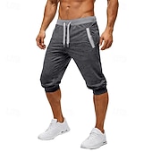 levne Tepláky-Pánské Aktivní šortky Capri kalhoty Tepláky Kraťasy Šňůrky Elastický pas Jednoduchý Bez vzoru Pohodlné Délka kolen Denní Venkovní Streetwear Sportovní Šik ven Černá Světle šedá Elastické