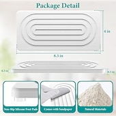 preiswerte Badutensilien-2 Stück wasserabsorbierende Steinschalen für Waschbecken, schnelltrocknende Diatomit-Badezimmerablage, Steintrocknungsmatte für Küchenarmaturen, Seifenablage-Organizer, weiß, 8,3" x 4"