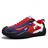 economico Sneakers Casual-scarpe da ginnastica sportive bianche e blu da uomo, pannelli in rete traspirante, suola ammortizzata, stile sportivo casual per camminare e viaggiare