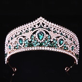 abordables Tiaras &amp; Couronnes-Couronnes Coiffe Alliage Mariage Anniversaire Élégant Mignon Avec Strass Casque Couvre-chef