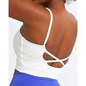 cheap Women's Shirt-Women's Solid Colored Sports Bra Top Sport Top Sports Bra Sleeveless Backless Shock Absorption Breathable Running Fitness Yoga Scoop Neck Sports Bra Tank Back Black White Yellow Tennis Clothing