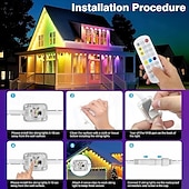 abordables Luces de Hogar Inteligente-Luces exteriores permanentes, iluminación inteligente RGB para aleros con aplicación y control remoto, 100 pies/150 pies/200 pies, resistente al agua IP67, sincronización de música y escenas de bricolaje para decoración, decoración de jardín, casa, fiesta