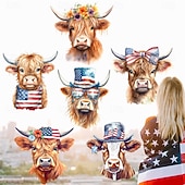  Lot de 2 autocollants adhésifs pour vitrine de restaurant, motif drapeau américain, pour la fête de l'indépendance. Sans électrostatique.