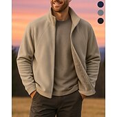 cheap Fleece &amp; 3 in 1 Jackets-Men's Hiking Jacket Fleece Jacket Winter Coat Winter Autumn / Fall Outdoor Thermal Warm Fleece Lining Winter Fleece Jacket Full Zip Hunting Camping / Hiking / Caving Black Blue Khaki Grey