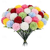 cheap Artificial Flower-18 Bunches Multicolor Realistic Artificial Chrysanthemum Flowers - Maintenance-Free Faux Floral Arrangement Bouquet in White Red Pink Yellow Green-Gray - Suitable for Home Wedding Party Table Centerpiece
