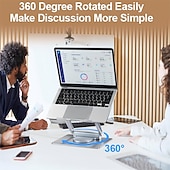 preiswerte Laptop Ständer-Laptop-Dockingstation aus Aluminium, verstellbarer Computerständer mit 360°-Drehfuß, ergonomischer, faltbarer Laptop-Erhöhung mit 5-in-1-Hub (3 USB 3.0) für 13-17 Zoll Laptops/Tablets