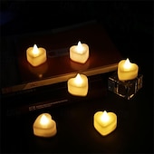 cheap Gifts-Heart Shape LED Candles Light Pack of 24, Flameless Flickering Love Candle Light for Marriage Proposal, Wedding, Valentine's Day, Anniversary, Thanksgiving