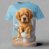  Per uomo Animale Cane Divertente Maglietta Manica Corta maglietta Stampa 3D Girocollo Camicia Esagerato Designer Feste Ferie Blu Estate Primavera Abbigliamento S M L XL XXL XXXL