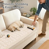 cheap Sofa Cover-Pet Couch Cover for 3 Cushion Sofa, Non-Slip Fuzzy Couch Cover for Dogs Washable, Thick Soft Sofa Slipcovers Cushion Protector Pet Friendly