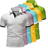 economico Polo classica da uomo-Per uomo Polo Maglia da golf Casuale Sportivo Classico Manica Corta Essenziale Tinta unica Semplice 5 pezzi Confezione multipla Estate Primavera Tutte le stagioni Vestibilità aderente 1 2 3 4 5 6 Polo