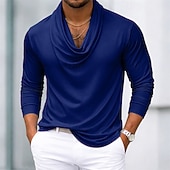 economico Camicie in raso da uomo-Per uomo Camicia Camicia in raso Camicia elegante Camicia con Bottoni Camicia da Ballo Sfumatura Casuale Matrimonio Nero Bianco Blu marino Viola Manica Lunga Collo di pile Tutte le stagioni