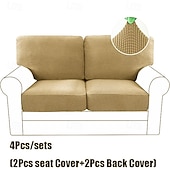 abordables Funda para asientos y reposabrazos de sofá-Juego de fundas de cojín de sofá elásticas de lujo minimalistas, funda completa, funda de sofá elástica antideslizante para sofá de 2/3 plazas