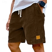 economico Pantaloncini casual-Per uomo Pantaloncini Estivi Pantaloncini casual Pantaloncini di velluto a coste Tasca Coulisse Elastico in vita Semplice Comodità Traspirante Corto All'aperto Vacanza Canotta sportiva Casual Nero