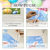 voordelige Feestelijke wandkleden-Deurdecoratie met paashaas en 'fijne Pasen'-opdruk, kleurrijke paaseitjes als lenteversiering, perfect voor feestelijke entrees en paasdecoraties.