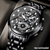 Недорогие Кварцевые часы-Новые многофункциональные мужские часы, роскошные кварцевые часы для мужчин, светящийся в темноте дисплей, скелетонизированный дизайн циферблата, точное измерение времени, подходят для повседневного