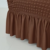 cheap Sofa Cover-Stretch Seersucker Armchair Slipcovers with Skirt, 1-Piece Chair Cover with Arms, Soft Stretch Accent Chair Slipcovers, Non-Slip Washable Furniture Protector for Living Room Decor